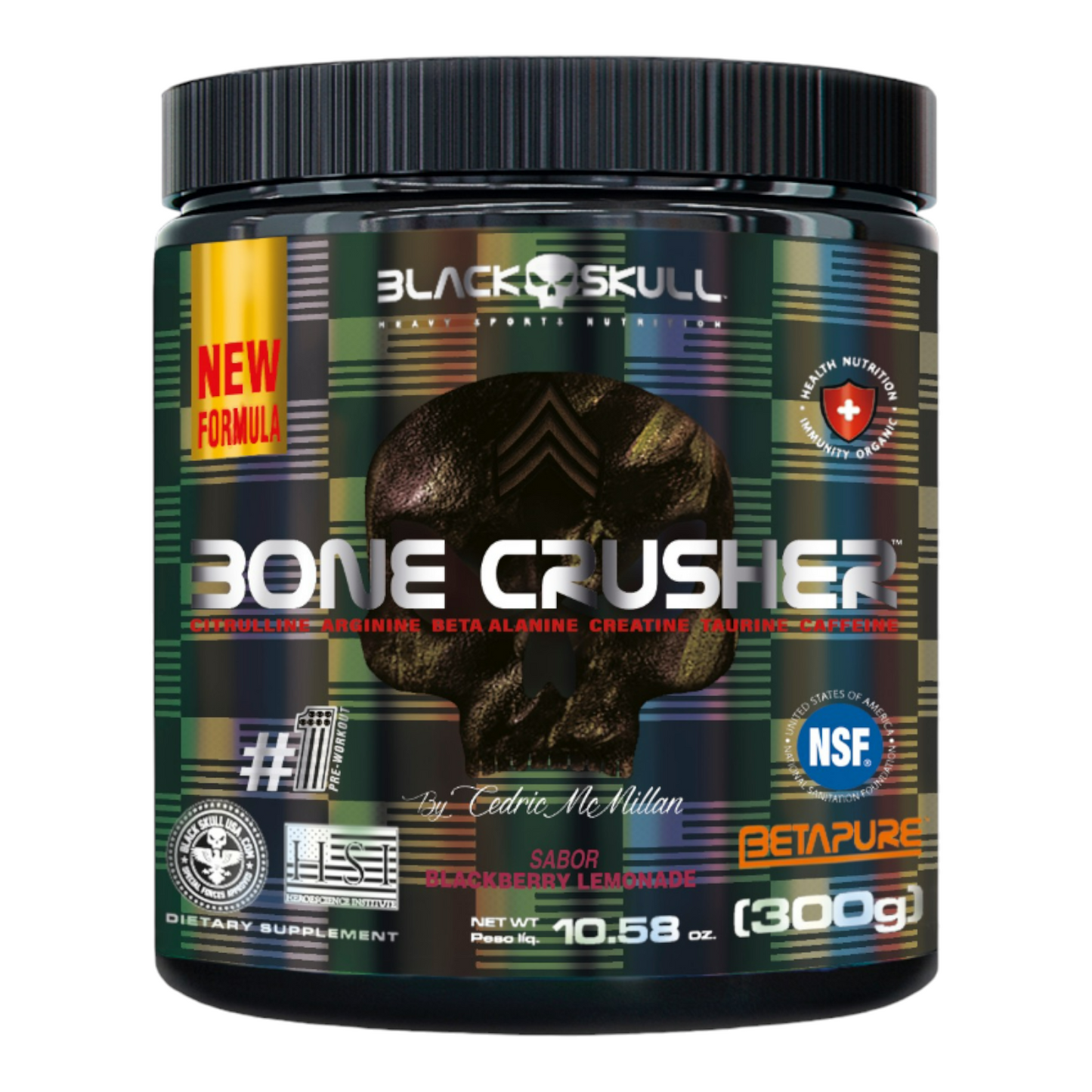 PRE-ENTRENO BONE CRUSHER 300GR 60SV - BLACK SKULL