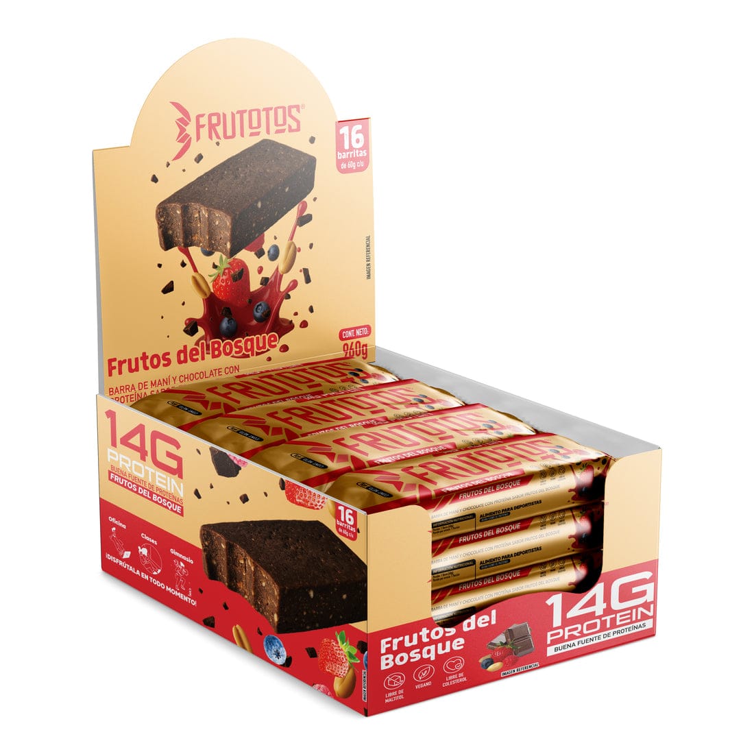 BOX 16 BARRAS DE PROTEINA VEGANA - FRUTOTOS