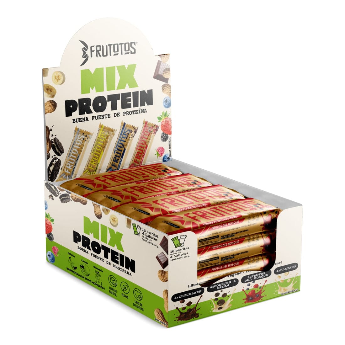 BOX 16 BARRAS DE PROTEINA VEGANA - FRUTOTOS