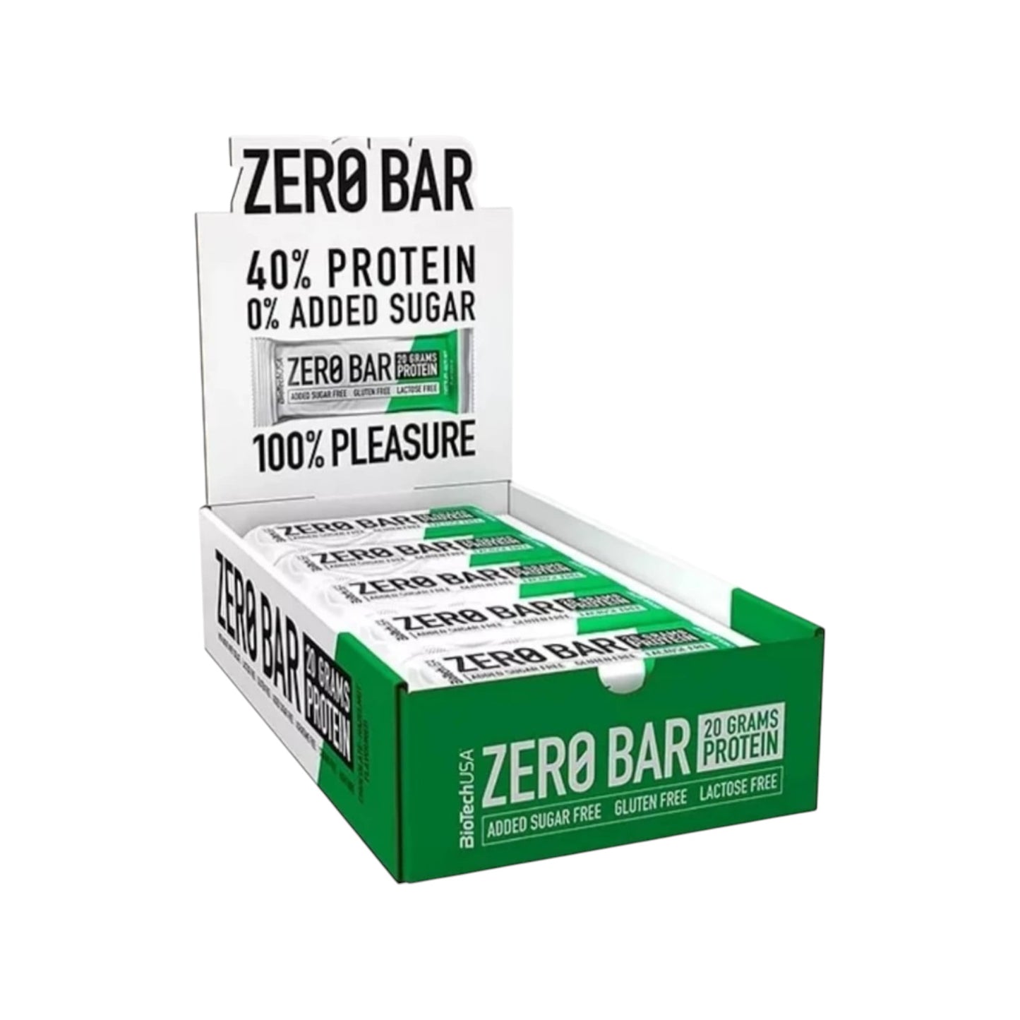 BOX 20 BARRAS ZERO BAR 50 GR - BIOTECH USA