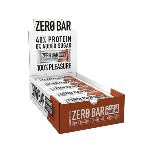BOX 20 BARRAS ZERO BAR 50 GR - BIOTECH USA