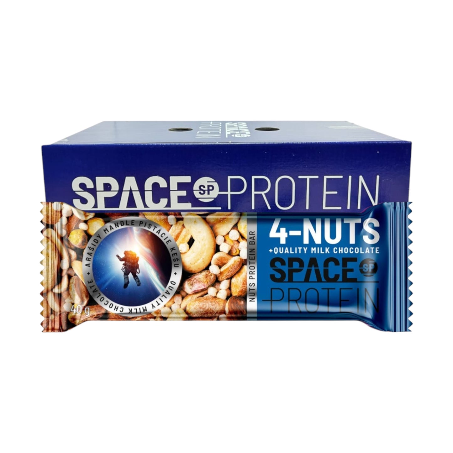 BOX 30 BARRAS 4 NUTS 40GR - SPACE PROTEIN