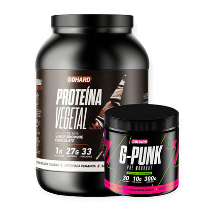 Pack proteína Vegetal + pre entrenamiento G-Punk Gohard