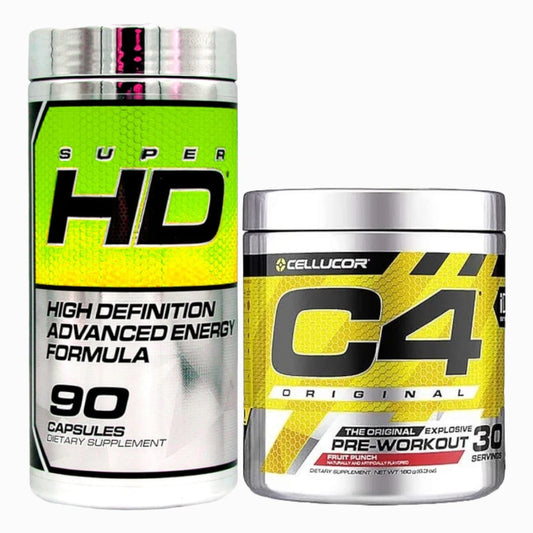 C4 PRE WORKOUT 30 SV Y SUPER HD TERMOGENICO 90 CAPSULAS - CELLUCOR