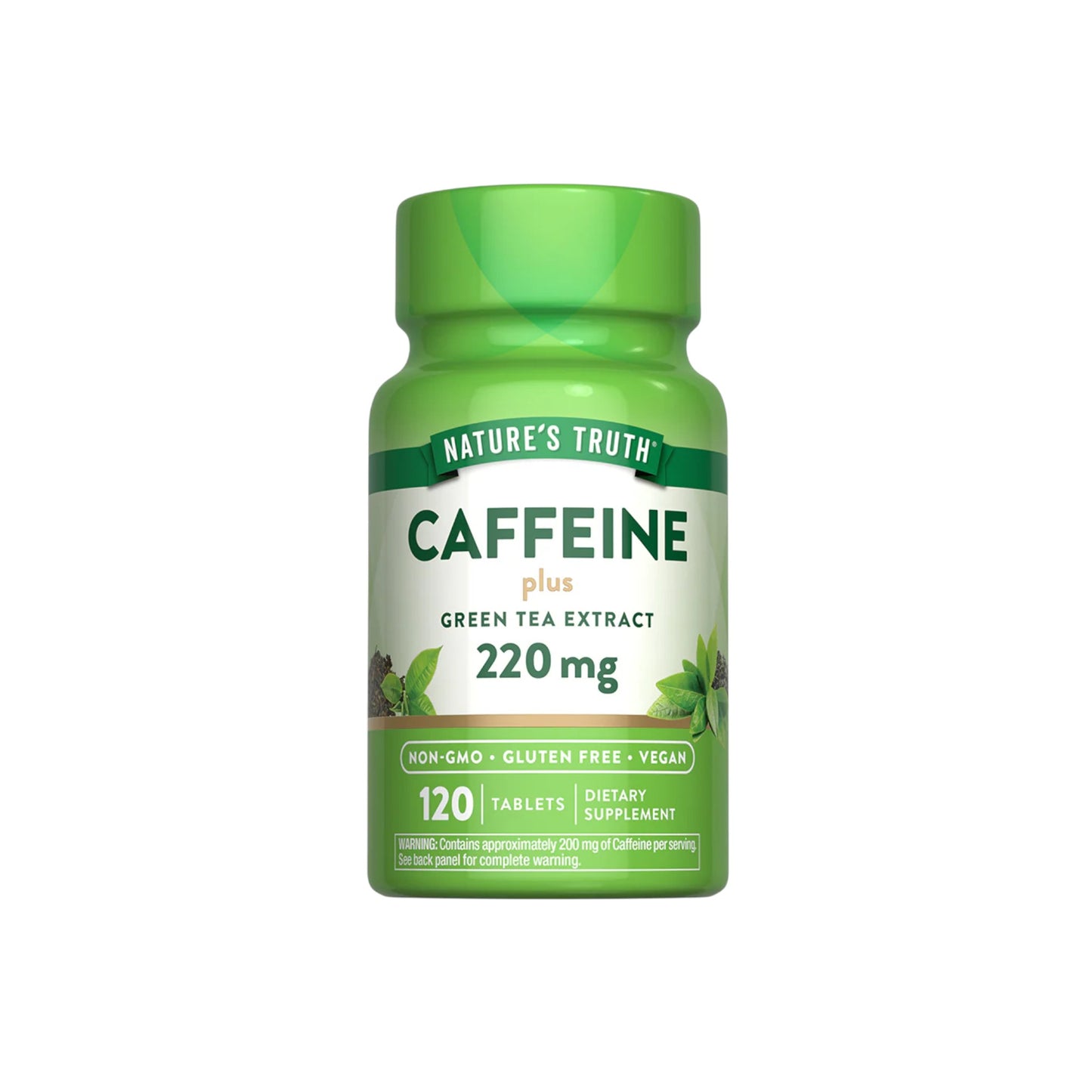 CAFEINA 200MG CON TE VERDE 120 TABLETAS - NATURE'S TRUTH
