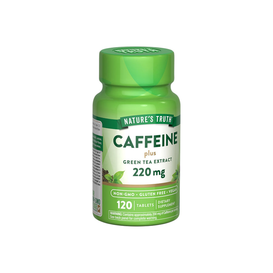 CAFEINA 200MG CON TE VERDE 120 TABLETAS - NATURE'S TRUTH
