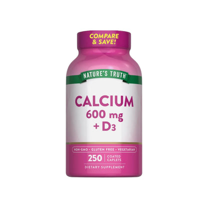CALCIO 600 MG + VITAMINA D3 EN CAPSULAS - NATURE'S TRUTH