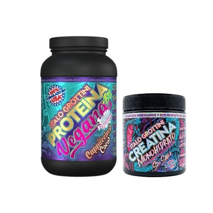 Pack Proteína vegana 2.6 lb + creatina 300 g sin sabor – Italo Grottini