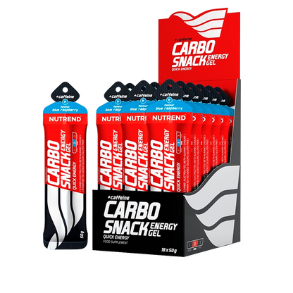 CARBO SNACK ENERGY GEL + CAFEÍNA 18 UNIDADES SACHET – NUTREND – Nutrend