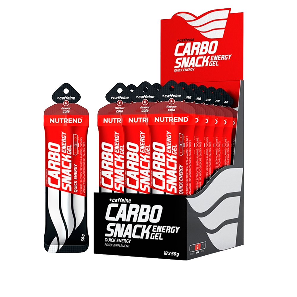 CARBO SNACK ENERGY GEL + CAFEINA 18 UNIDADES SACHET - NUTREND