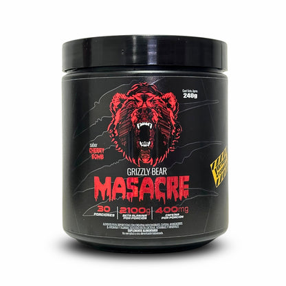 PRE ENTRENO MASACRE 240GR 30 SERVICIOS - GRIZZLY BEAR