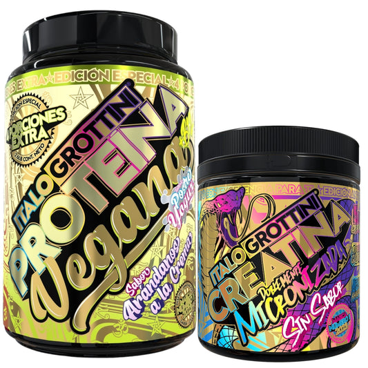 Pack Proteina VEGANA 2.6lbs + Creatina Sin sabor 300 gr ITALO GROTTINI