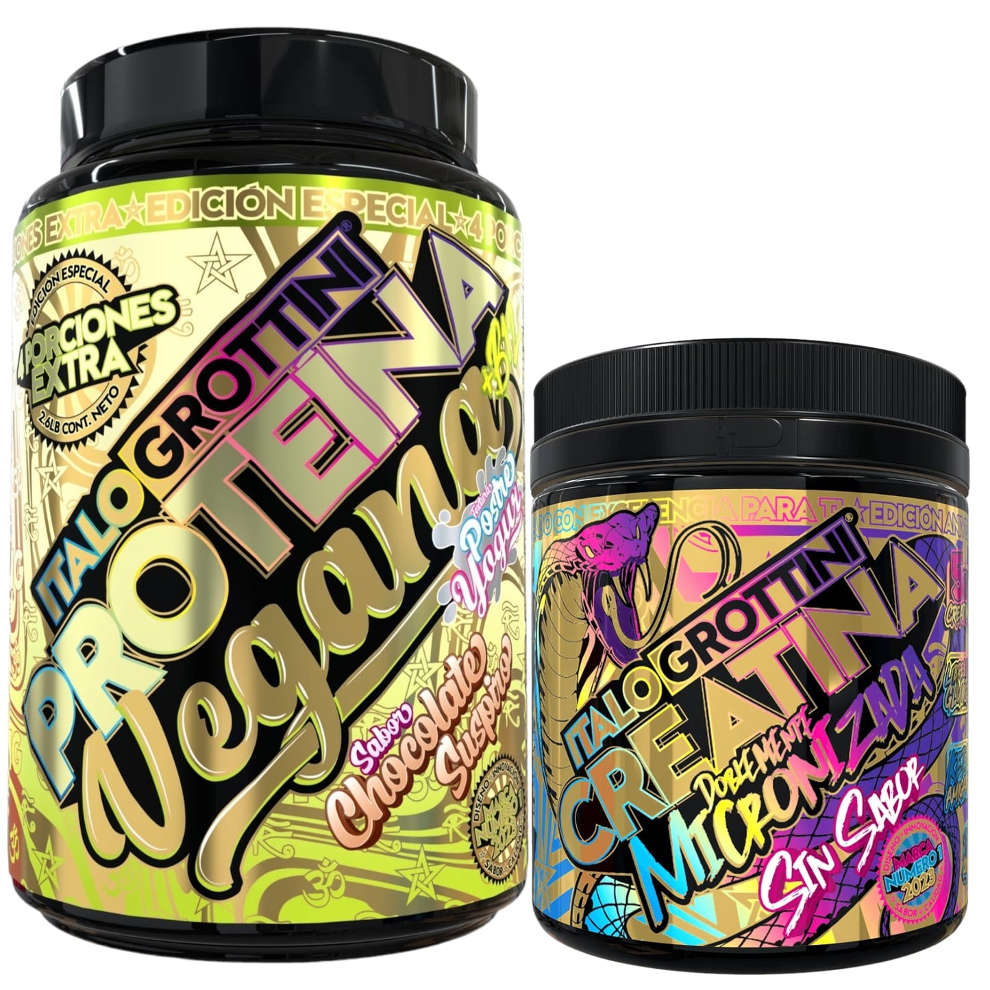 Pack Proteina VEGANA 2.6lbs + Creatina Sin sabor 300 gr ITALO GROTTINI