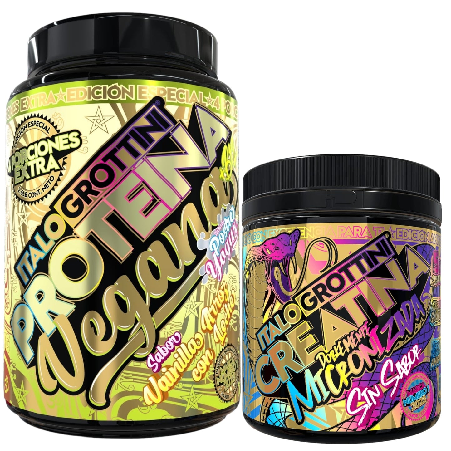 Pack Proteina VEGANA 2.6lbs + Creatina Sin sabor 300 gr ITALO GROTTINI
