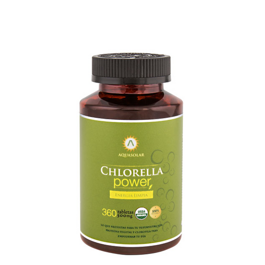 CHLORELLA POWER 360 TABLETAS 500MG ORGANICAS - AQUASOLAR