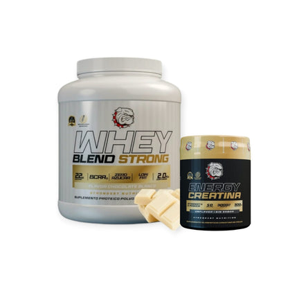 Pack Proteína Whey blend 2 kg + creatina Energy 300 g sin sabor – Strongest