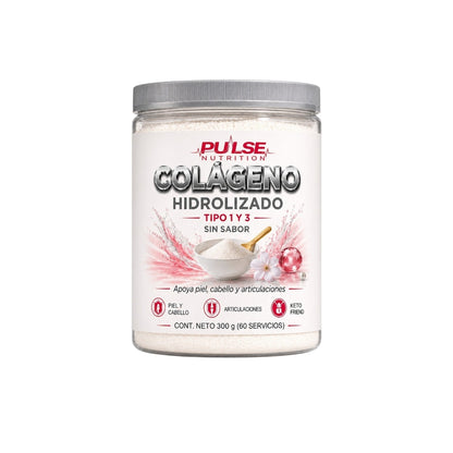 Colágeno Hidrolizado Tipo I y III 300g Sin Sabor - Pulse Nutrition