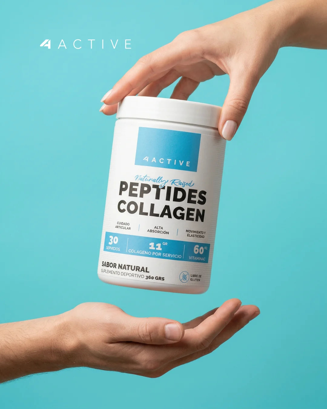 PEPTIDOS DE COLAGENO 360GR NATURAL- 4ACTIVE