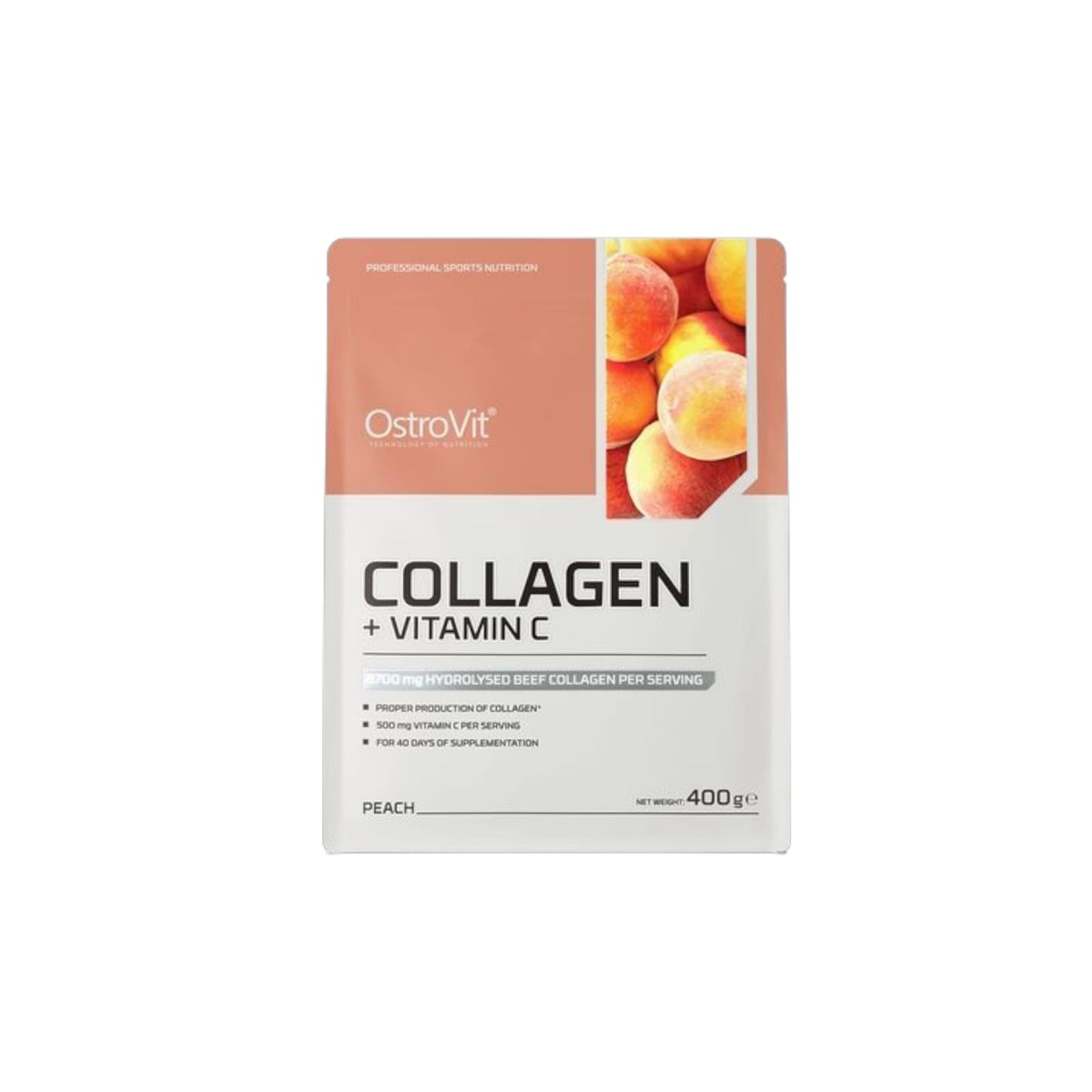 COLLAGEN + VITAMINA C PEACH  400GR 40 SERVICIOS - OSTROVIT