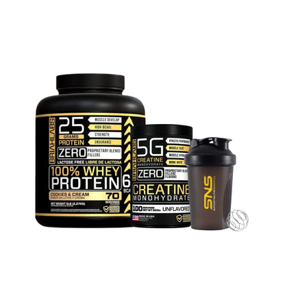 Pack Proteína 100% Whey Protein 5 lb + creatina 500 g + shaker – Briahlabs