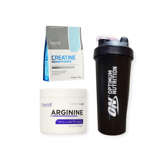 PACK CREATINA MONOHIDRATADA 300GR + ARGININA 70SV + SHAKER - OSTROVIT