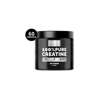 CREATINA 100% PURE MONOHIDRATADA 300GR 60 SV - 4ACTIVE