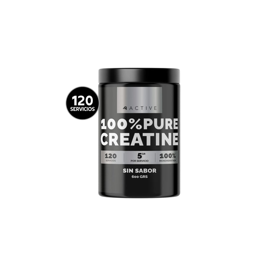 CREATINA 100% PURE MONOHIDRATADA 600GR - 4ACTIVE