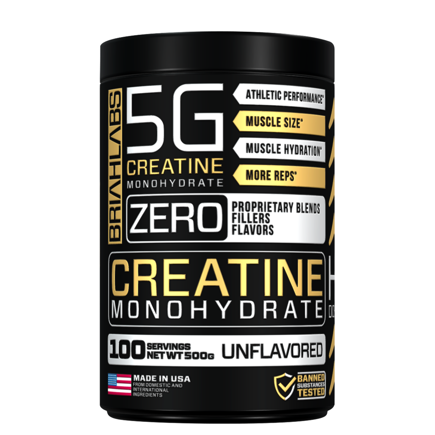 CREATINA MONOHIDRATADA 500GR 100 SERVICIOS - BRIAHLABS