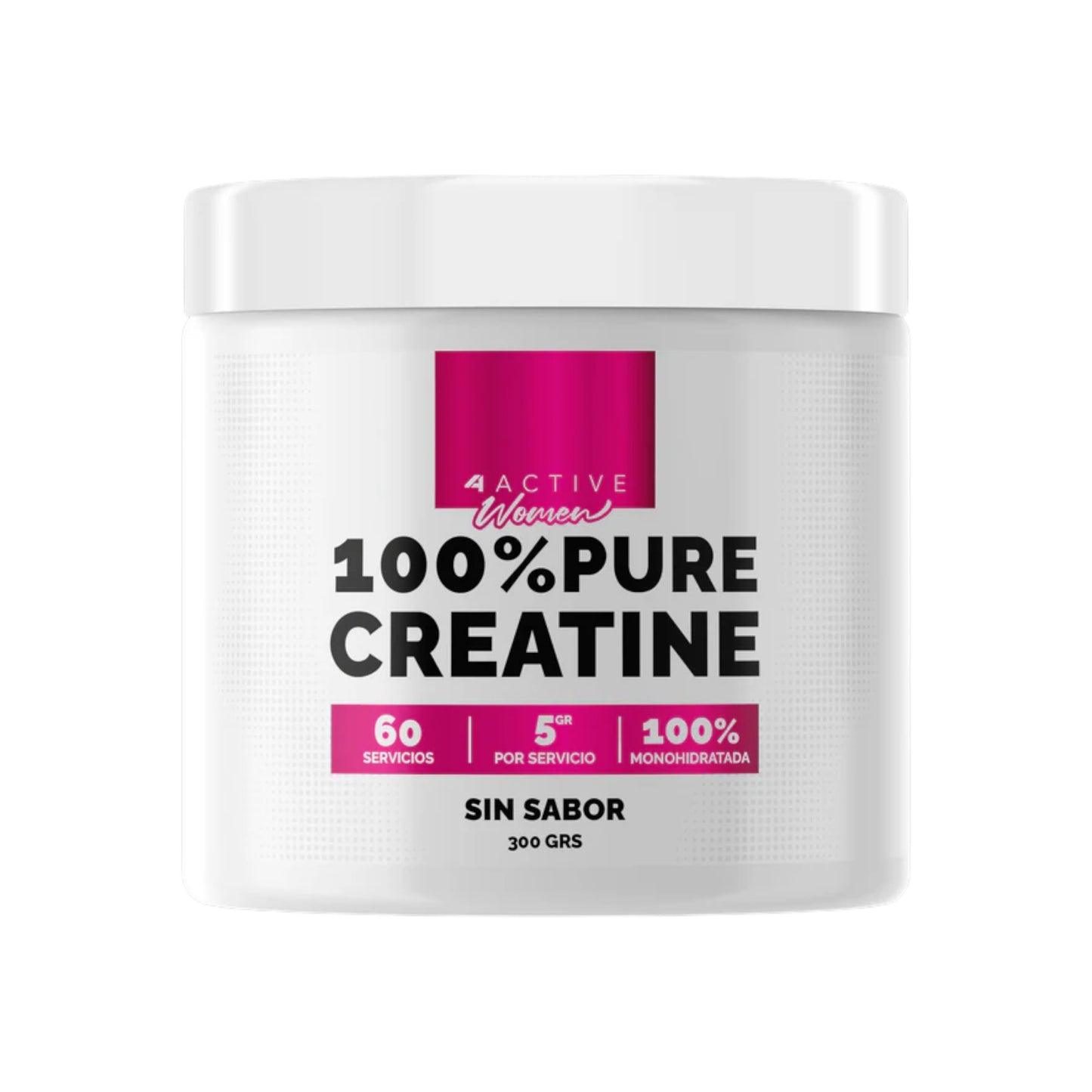 CREATINA MONOHIDRATADA 100% PURA 60 SERVICIOS - 4ACTIVE WOMEN