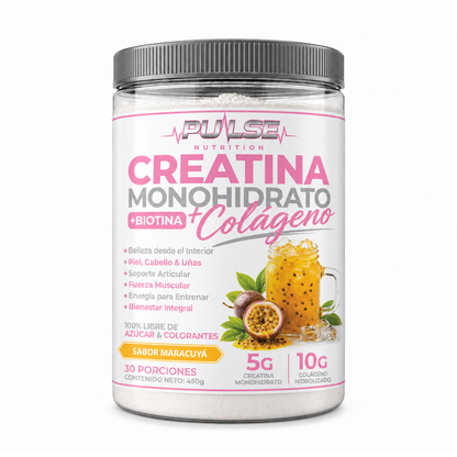 CREATINA + BIOTINA + COLAGENO 450GR - PULSE NUTRITION