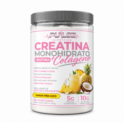 CREATINA + BIOTINA + COLAGENO 450GR - PULSE NUTRITION