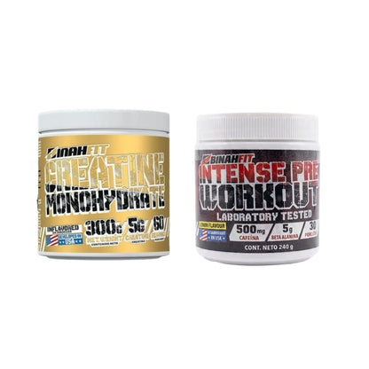 Pack creatina 300 g + pre entrenamiento Intense 240 g – Binahfit