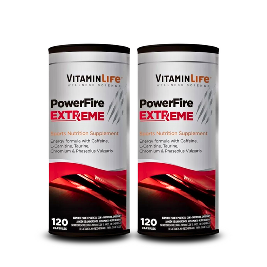 2 Frascos Power Fire Extreme 120 Cápsulas C/u Vitaminlife