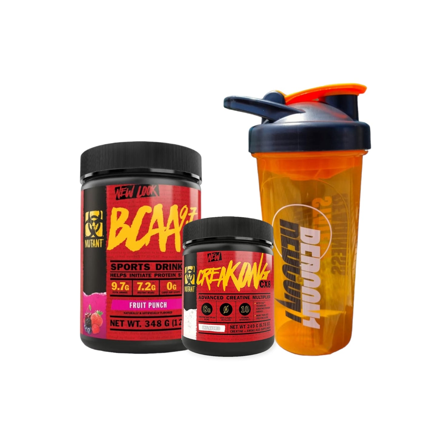 PACK BCAA 9.7 30 SV + CREAKON CX8 249GR + SHAKER - MUTANT
