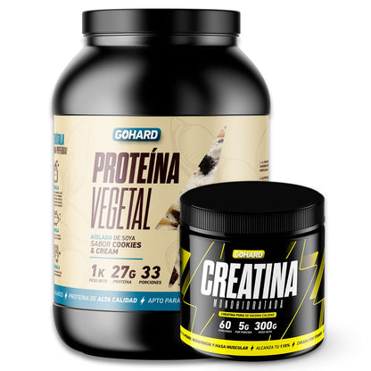 Pack Proteína vegetal Gohard + creatina monohidrato 300 g