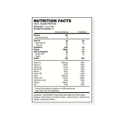 PROTEINA 100% VEGAN PROTEIN 25 SV 2LBS - HEXACORE