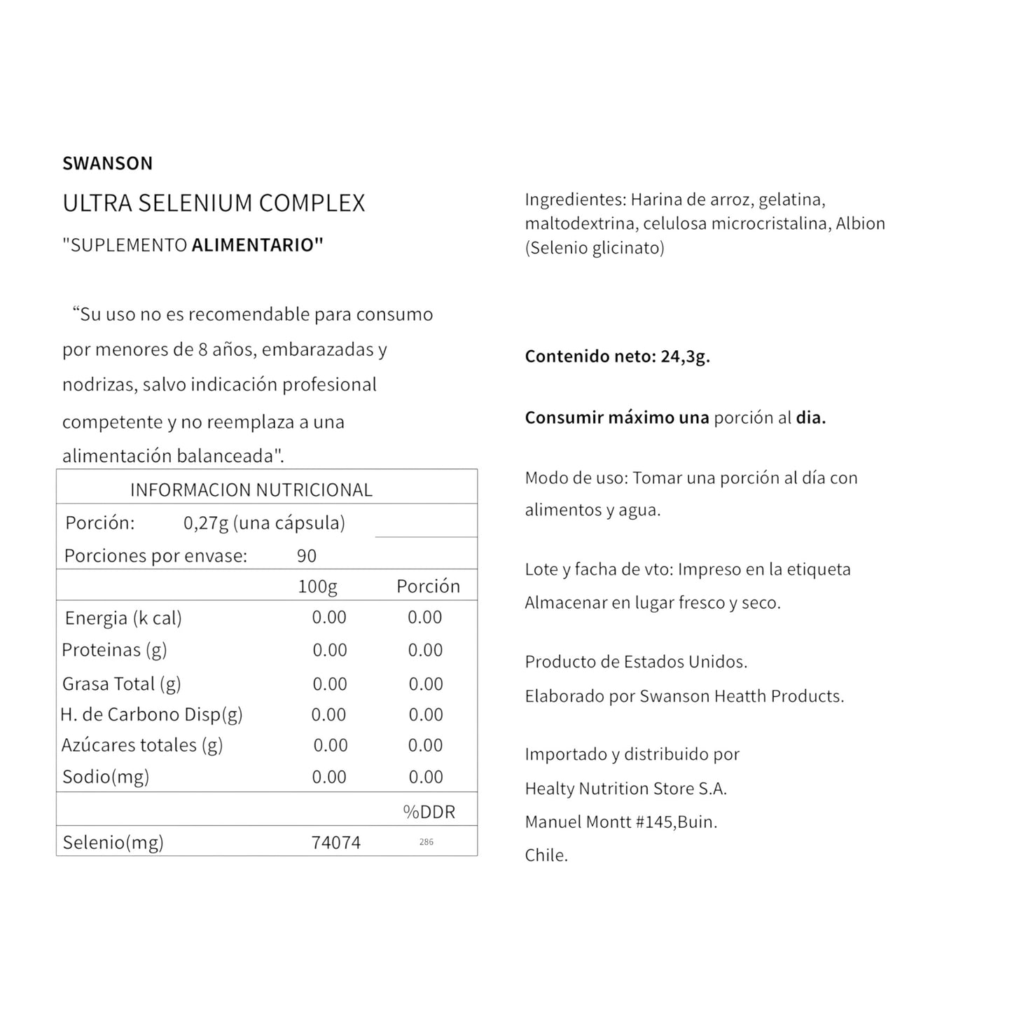 ALBION SELENIUM 200MCG 90 CAPSULAS VEGANAS - SWANSON