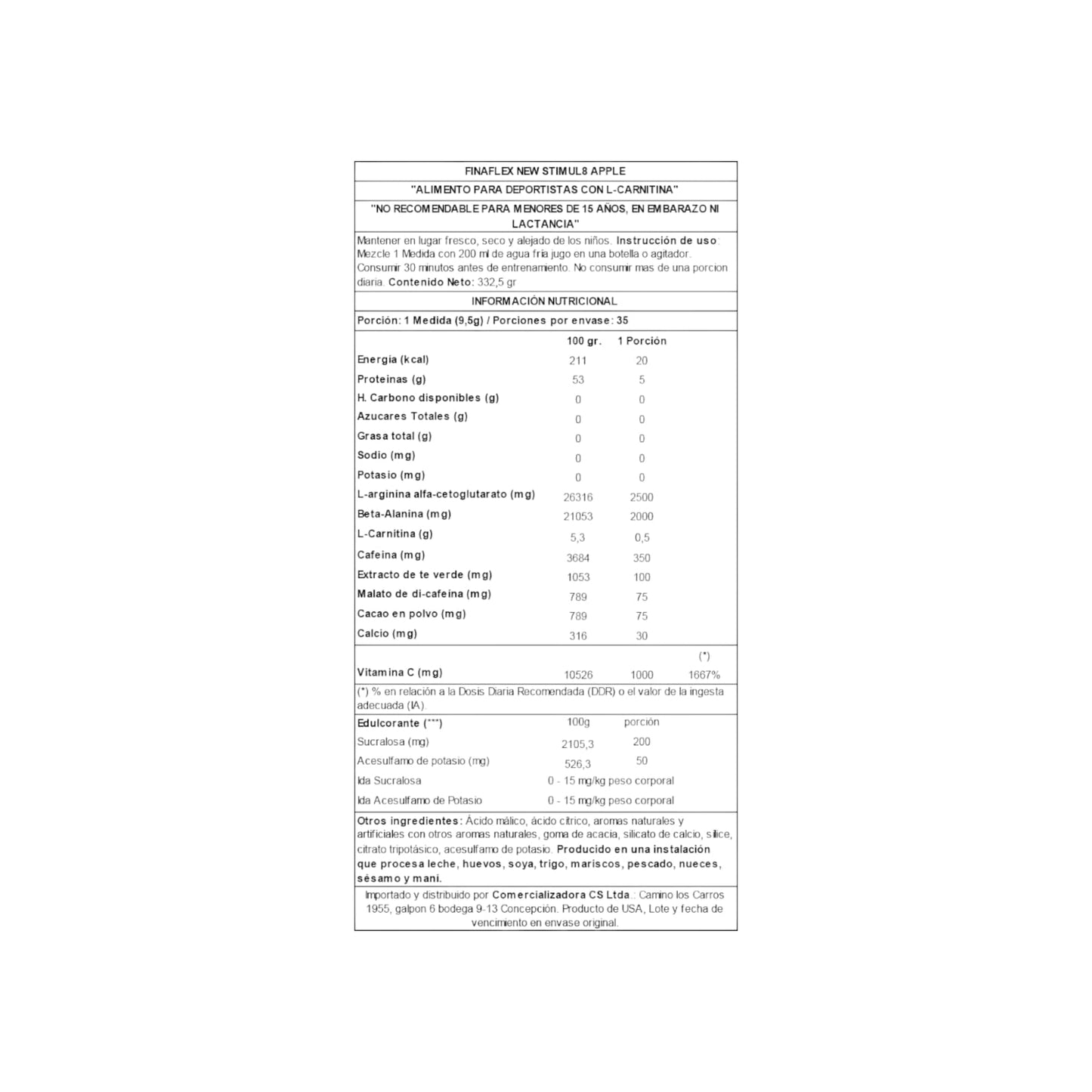 PRE-ENTRENO STIMUL8 35SV NUEVA FORMULA - FINAFLEX
