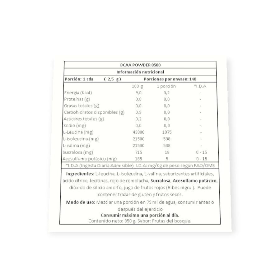 BCAA 8500 350GR 70 SERVICIOS - QNT