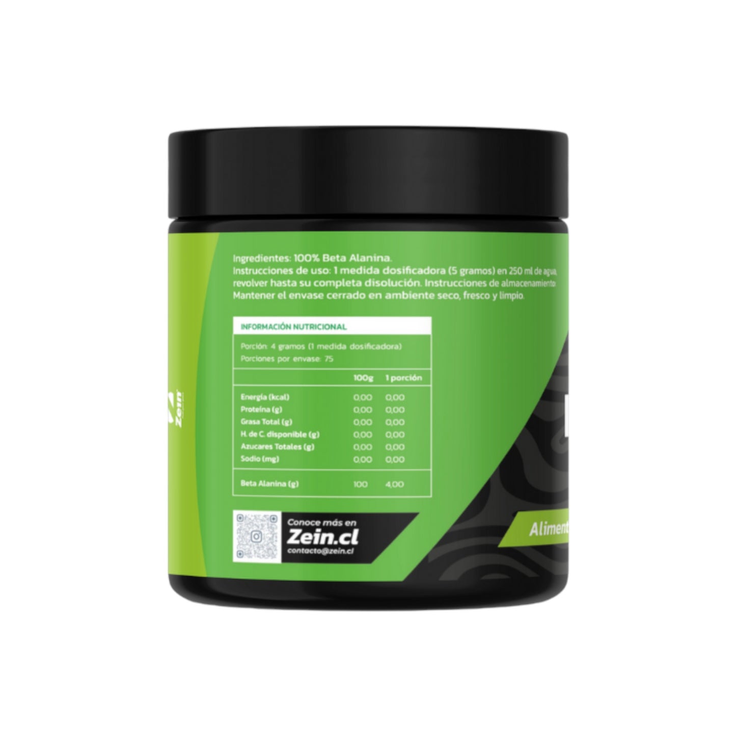 BETA ALANINA 300GR 75 SERVICIOS - ZEIN ¡PRECIO LANZAMIENTO!