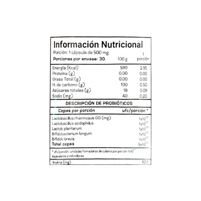 BIOFLORA PRE Y PROBIOTICOS 50 BILLONES 30 CAPSULAS - GRIZZLY BEAR