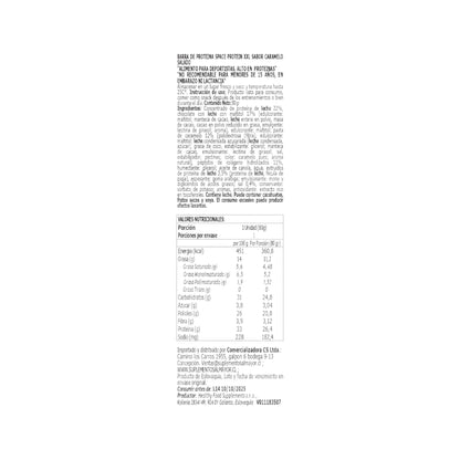 Información nutricional de BOX 24 BARRAS SPACE XXL 80 G – SPACE PROTEIN