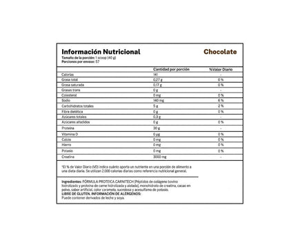 PROTEINA CARNITECH 100% BEEF HIDROLIZADA Y AISLADA 5LB - KIFFER