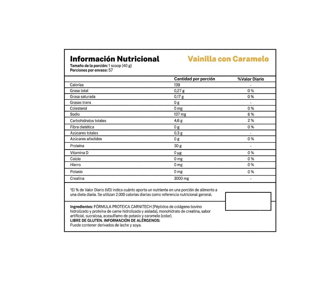 PROTEINA CARNITECH 100% BEEF HIDROLIZADA Y AISLADA 5LB - KIFFER