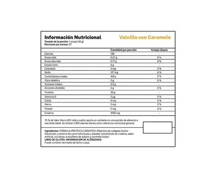 PROTEINA CARNITECH 100% BEEF HIDROLIZADA Y AISLADA 5LB - KIFFER
