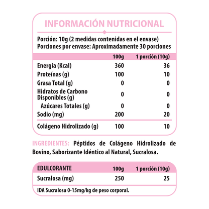 PEPTIDOS DE COLAGENO HIDROLIZADO 300GR - PULSE NUTRITION