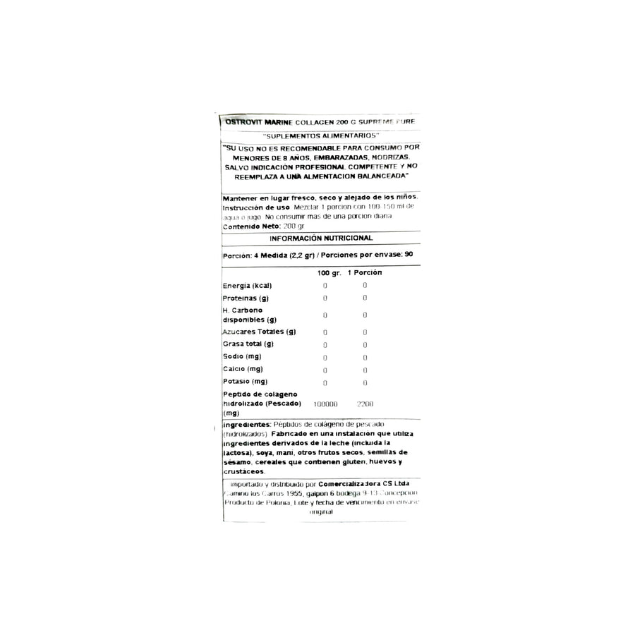 COLAGENO MARINO NATURAL 200GR - OSTROVIT