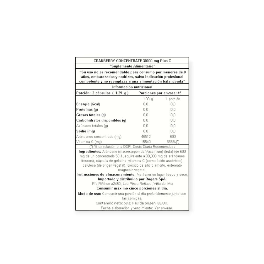 CRANBERRY CONCENTRADO 30000MG + VITAMINA C 90 CPS - NATURE'S TRUTH
