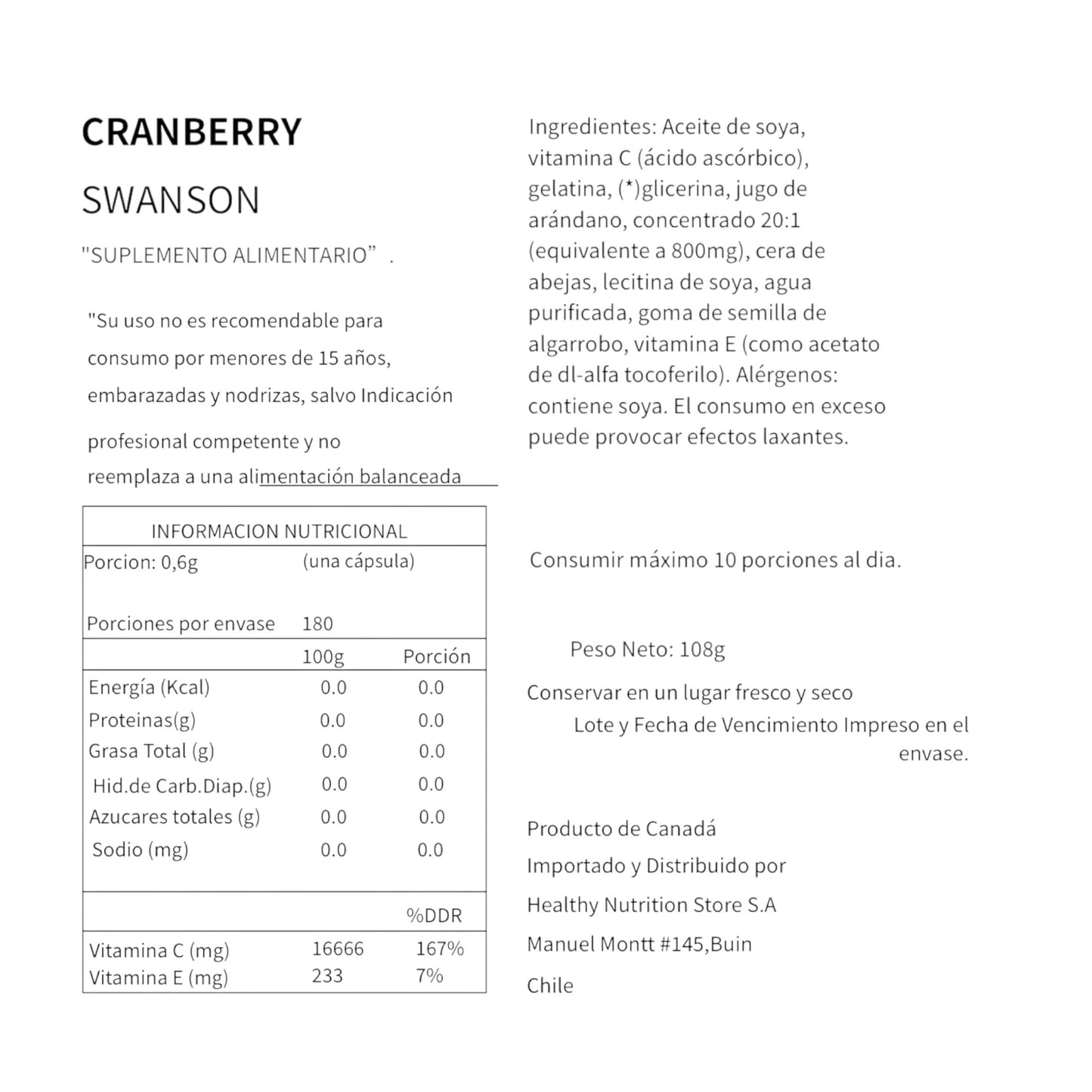 CRANBERRY 20:1 180 SOFTGELS - SWANSON