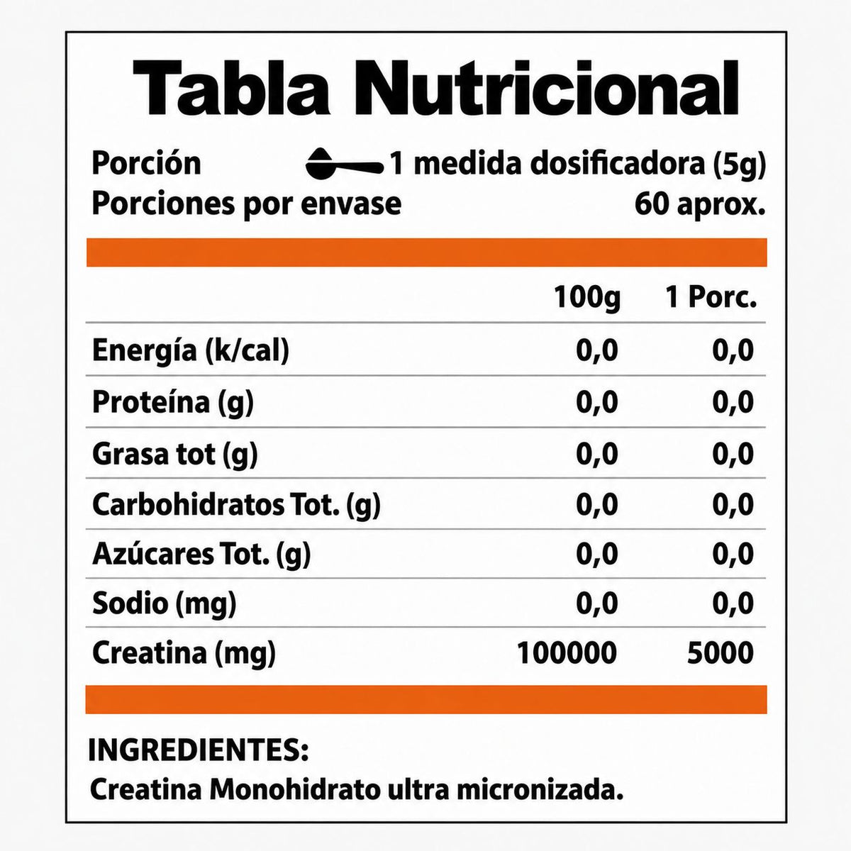 Creatina monohidratada 300 g, 60 servicios – Winkler Nutrition